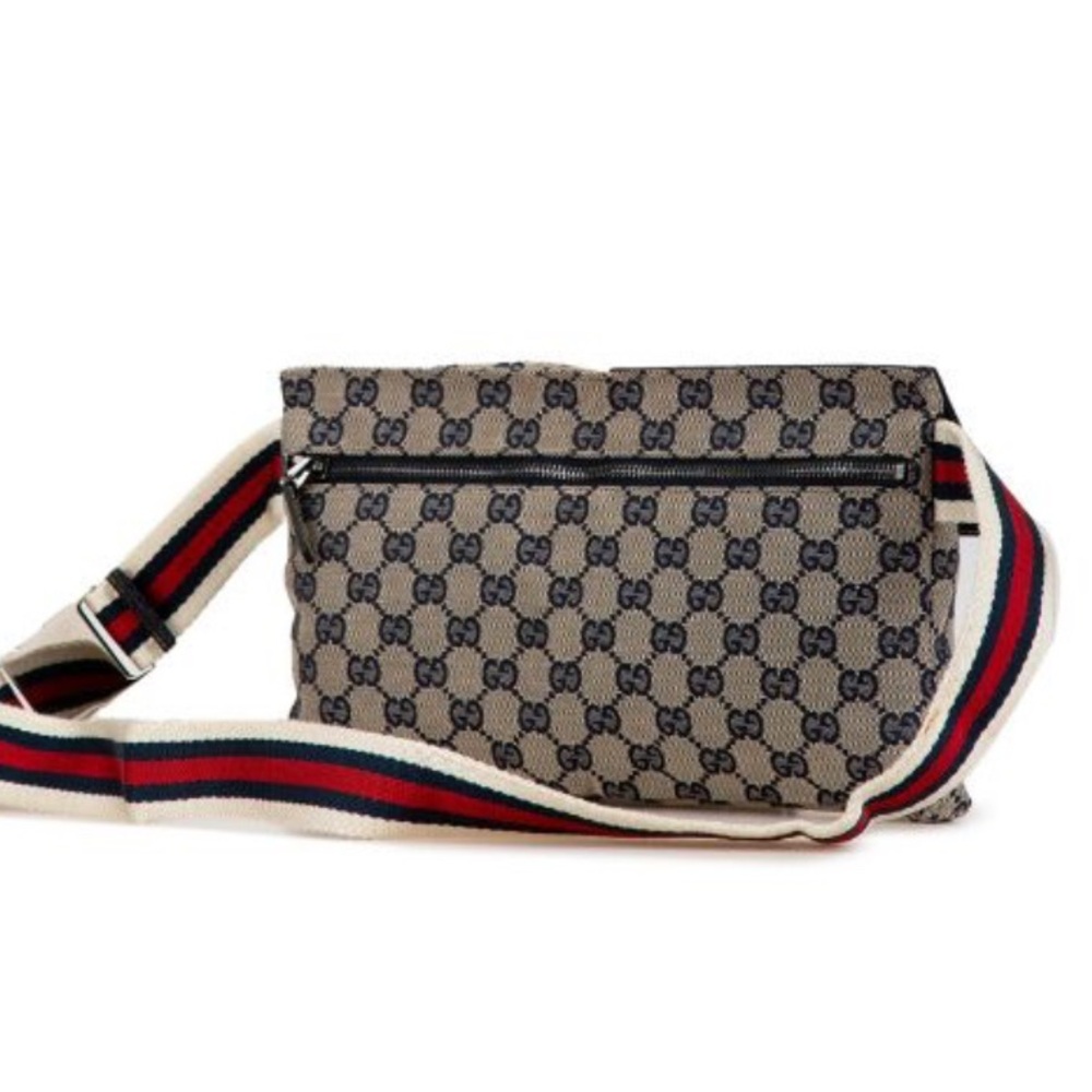 Nib Gg Canvas Web Double Pocket Belt Bag - image 2